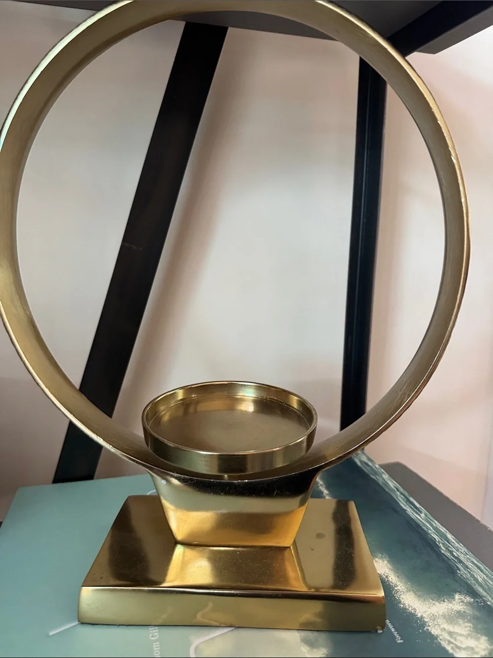 Gold Metal Circular Candle Holder - Home Accents